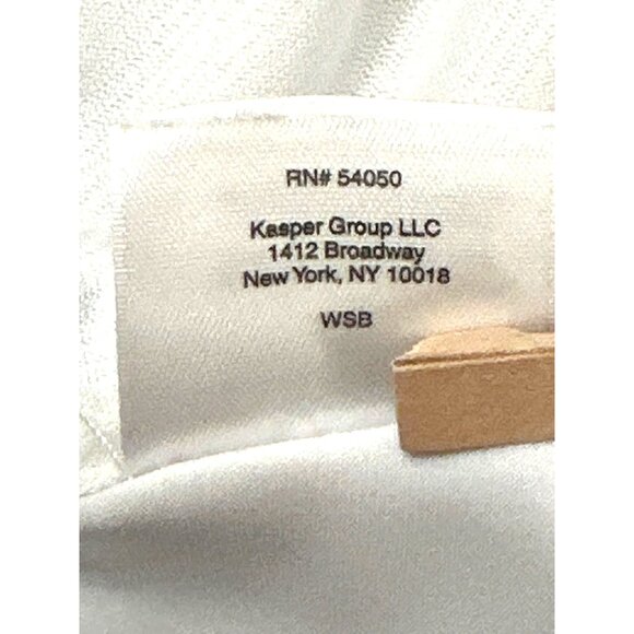 Kasper 2X White Pleated Scoop Neck Stretch Blouse Workwear Chic City Top Classic - Picture 13 of 13